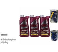 3L Olio Motore MANNOL Racing+Ester 10W-60 1xLeak-Stop+Motor Doctor