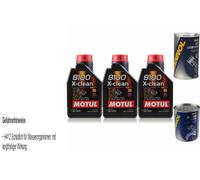 3L Olio Motore Motul 8100 X-Clean 5W-40 1xLeak-Stop+Motor Doctor