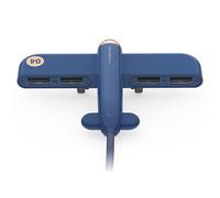 3life-308 5V 0,5A 4 interfacce USB Air Force One Extender HUB Data Hub (blu)