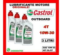 3LT OLIO FUORIBORDO CASTROL OUTBOARD 4 TEMPI 10W30 API SL/CF 3 LATTINE DA 1 LT