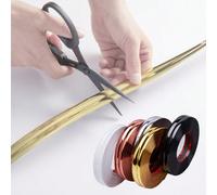 3m/118 pollici Bordo angolare autoadesivo, Striscia decorativa, Sigillante impermeabile in PVC metallico per fughe di piastrelle, Protettore per bordi di scrivanie oro,argento,nero,oro rosa,Biancostam