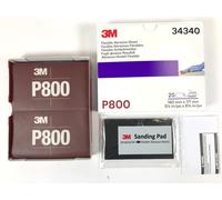 3M™ 34340 Hookit™ 25x Flessibile Strisce Abrasive 140x171mm Con Pad Braun P800