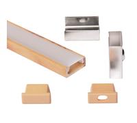 3m 3metri 1506LE 15x6mm PROFILO ALLUMINIO EFFETTO LEGNO PER STRISCE LED BARRA