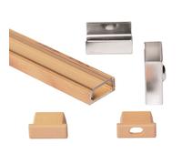 3m 3metri 1506LE 15x6mm PROFILO ALLUMINIO EFFETTO LEGNO PER STRISCE LED BARRA