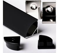 3m 3metri 1616 16x16mm PROFILO ALLUMINIO ANGOLARE STRISCE STRIP LED BARRA 3MT