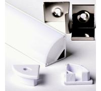 3m 3metri 1616 16x16mm PROFILO ALLUMINIO ANGOLARE STRISCE STRIP LED BARRA 3MT