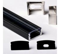 3m 3metri 1708 17x8mm PROFILO ALLUMINIO PER STRISCE STRIP LED BARRA + COPERTURA