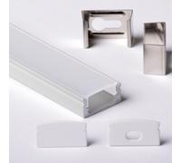 3m 3metri 1708 17x8mm PROFILO ALLUMINIO PER STRISCE STRIP LED BARRA + COPERTURA