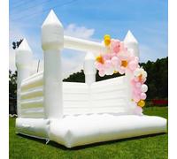 3M/4M Colore bianco/nero Castello gonfiabile Casa di rimbalzo Letto da salto Trampolino Festa di compleanno Evento di nozze Noleggio Giocattolo per bambini White 4x4M-PVC material