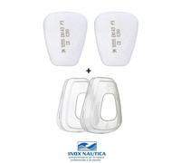 3M-501 + 3M 5935 GHIERA SERRAGGIO FISSAGGIO MASCHER + FILTRI ANTIPARTICOLATI KIT