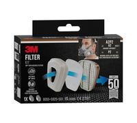 3M 6002CR Filtri di Ricambio per Respiratore a Semimaschera 6002C1, Bianco