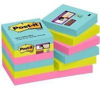 Post-it Foglietti Super Sticky, Collezione Cosmic, Confezione da 12 blocchetti, 90 Fogli per blocco, 47,6 mm x 47,6 mm, Colori Turchese, Verde, Rosa. Per Appunti, Elenchi & Promemoria
