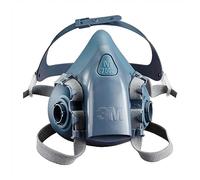 3M 7503 Large Silicone Ultimate Half Mask 7500 Series Reusable Respirator with Cool Flow Exhalation Valve, 4 Point Harness and Bayonet Connection, English, Plastic, 5.8" x 10" x 7"