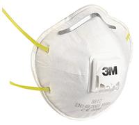3M 8812 Respiratore Anti Polveri con Valvola, FFP1, Bianco