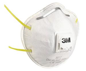 3M 8812 Respiratore Anti Polveri con Valvola, FFP1, Bianco