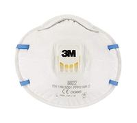 3M 8822C3 Respiratore Anti Polvere con Valvola, Bianco
