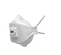 3M 9322+SP Respiratore Monouso con Valvola, FFP2 Nr D, 5 Pezzi, Bianco