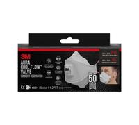3M Aura Respiratore per lavori di isolamento e su legno 9332+, FFP3, con valvola, 5/PK