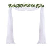 3m Arco Nuziale Robusto Regolabile Altezza, Ferro Quadrato, Giallo Senape, per Matrimoni Feste Compleanni Decorazioni con Fiori Luci LED