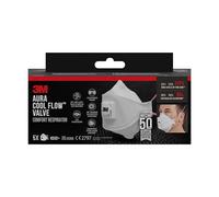 3M Aura Respiratore per lavori di isolamento e su legno 9332+, FFP3, con valvola, 5/PK