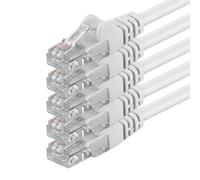 1aTTack.de 89636 5x 3m White Cavo di rete Cat6 Cat 6 Ethernet LAN 1000 Mbit/s RJ45