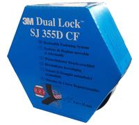 3M Sistema di Fissaggio Richiudibile Dual Lock SJ355D, Ottima Adesione su Metalli, Vetro, Acrilico, Policarbonato, ABS, 25 mm x 10 m, 5.7 mm, Nero, 1 Pezzo