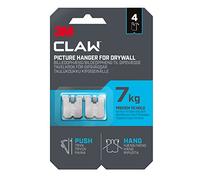 3M Claw 4 ganci da parete per appendere quadri e cartongesso, per decorazioni per la casa, fino a 7 kg, ideali per oggetti pesanti