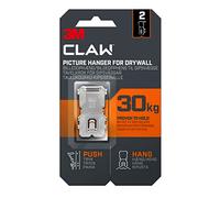 3M Claw Ganci da parete per appendere quadri in cartongesso, 2 ganci, portata fino a 30 kg, ideali per oggetti pesanti