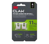 3M Claw Ganci da parete per appendere quadri in cartongesso, 4 ganci, portata fino a 11 kg, ideali per oggetti pesanti