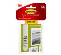 3M Command Large Picture Hanging Strips White [Pack 12] 17206 - 7100109340