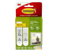 3M Command - Strisce da appendere rimovibili, 1,5 x 6,9 cm, colore: Bianco / Taglia M