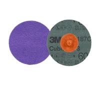 3M Cubitron 3 Roloc Disco fibrato 1187C, 60+, TR, Purple, 76 mm, 50/Carton