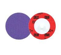 3M Cubitron 3 Roloc Disco resistente 1184F, 80+ YF-weight, TR, Purple, 38 mm, 50/Carton