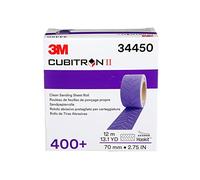 3M, Cubitron II, Hookit 34450, rotolo di foglio abrasivo, multi-foro, 70 mm x 12 m, grado 400+, per carteggiatura per la rimozione di vernice, riparazione della carrozzeria, levigatura auto