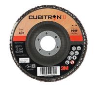 3M Disco abrasivo lamellare 969F Cubitron II, platorello in fibra di vetro, conico, Ø115mm, grana 40 Quantità:1