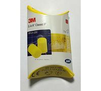 3M EAR Classic, tappi per orecchie, 25 paia confezionate singolarmente, colore giallo, SNR = 28 dB, per la protezione dell'udito (etichetta in lingua italiana non garantita)