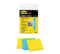 3M - Etichette in blocchetti Post-it Super Sticky, confezione da 3: 2 blocchetti gialli e 1 blu, 73 x 73 mm, 25 fogli per blocchetto, senza residui, staccabili, aderiscono completamente