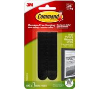 3M - Foto Di Comando Appendere Strisce 4 Set/Pkg-Nero