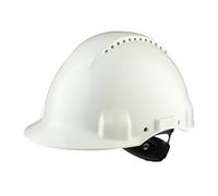 3M G3000NUV-VI Elmetto di Protezione con Uvicator, Cricchetto e Fascia Antisudore in Plastica, Ventilato, Bianco