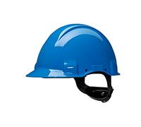 3M G3001CUV-BB Elmetto di Protezione con Fascia Antisudore in Plastica, Uvicator senza Cricchetto, Dielettrico 440 V, Blu