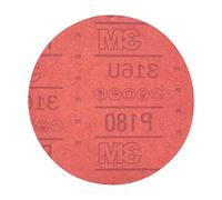 3M Hookit 01222 - Dischi abrasivi Rossi, Senza Foro, 15,2 cm, Grado 180+, Confezione da 50 Dischi, per levigatura Automatica, levigatura Primer, levigatura E-Coat
