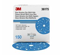 3M Hookit 150 Grana Blu 36175 Da Levigatura Disco Multi-Hole 6 inch 50 Per Box