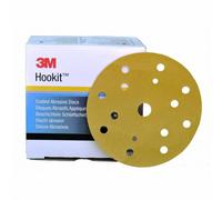3M™ Hookit™ Disco abrasivo 255P SERIE ORO GOLD 15 fori GRANA 150