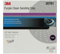 3M Hookit Purple Clean 30761 - Disco abrasivo abrasivo, 600+, confezione da 50 pezzi, praticamente senza polvere, ad alte prestazioni, lunga durata, motivo a più fori, bordo piumato, rimozione scorte