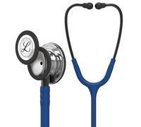 3M Littmann Stetoscopio per il monitoraggio Classic III, testina con finitura a specchio, tubo auricolare blu navy, connettore e archetto nerofumo, 69 cm, 5863