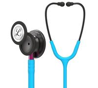 3M Littmann Classic III 5872 Stetoscopio per il Monitoraggio, Testina con Finitura Nerofumo, Tubo Auricolare Turchese, Connettore Rosa e Archetto Nerofumo, 69 cm