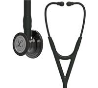 3M Littmann Stetoscopio diagnostico Cardiology IV, connettore e testina con finitura altamente lucidata nerofumo, tubo auricolare nero, connettore e archetto nero, 69 cm, 6232