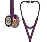 3M Littmann Stetoscopio diagnostico Cardiology IV, testina con finitura altamente lucidata arcobaleno, tubo auricolare prugna, 6239
