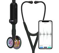 3M Littmann Stetoscopio Digitale CORE, 8572, testina arcobaleno lucida, tubo nero, 69 cm