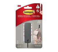 3M Medio Uncinetto Nero Opaco Command, 17034BFGN, 1 gancio, 2 linguette